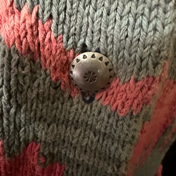 Ralph Lauren western Vintage Handknit Southwest Sweater Cardigan size Large - Picture 6 of 11